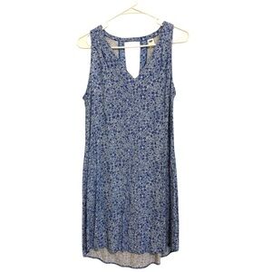 2/$15 Old Navy Blue Floral Sleeveless Keyhole Back Mini Dress | Size M